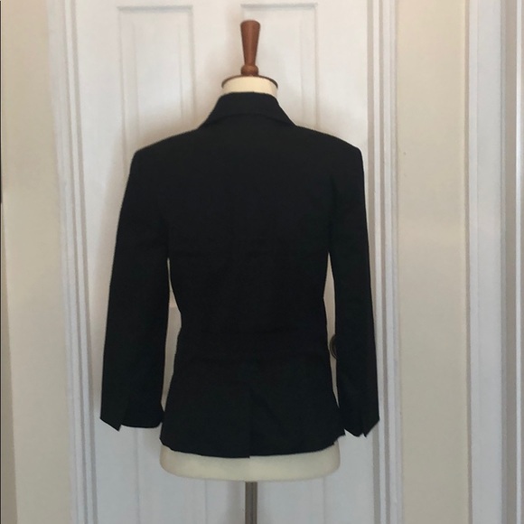 Club Monaco black 3/4 sleeve sateen blazer - Picture 5 of 8